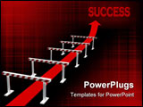 PowerPoint Template - Success in business with illegal movement - conceptual 3d image of arrow and obstacles