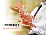 PowerPoint Template - Photo of business partners hands applauding at meeting