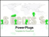 PowerPoint Template - 3D people around the word success isolated over a white background