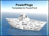 PowerPoint Template - 3d image of paper boat success metaphors