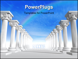 PowerPoint Template - Conceptual ionic-style Greek architecture - 3d render