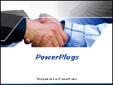 PowerPoint Template - Business hand shake deal with office buildings in the background