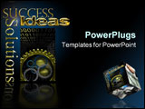 PowerPoint Template - Logo with gold Solutions Success and Ideas back lit