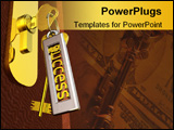 PowerPoint Template - Key to success and door (3d render)