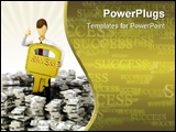 PowerPoint Template - Businessman showing his key to financial success.