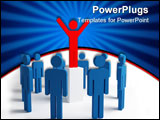 PowerPoint Template - red man model success and blue circle team
