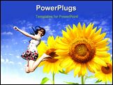PowerPoint Template - Yellow sunflowers and blue sky - photo