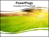 PowerPoint Template - yellow amazing sunset in the green field