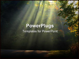 PowerPoint Template - Morning sun light rays piercing through the trees
