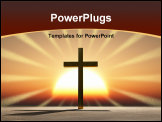 PowerPoint Template - Sunset or sunrise with cross and shadow