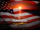 PowerPoint Template - America patriotic concept with sunrise over ocean.