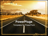 PowerPoint Template - Straight Road at sunset in rural Australia