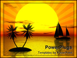 PowerPoint Template - orange sunset boat palm (see more in my portfolio)