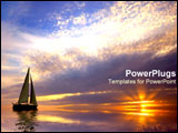 PowerPoint Template - Effervescently colorful sunset and sailboat.