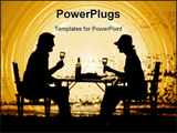 PowerPoint Template - Couple enjoying a meal by the seaside