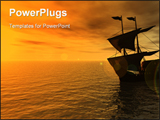 PowerPoint Template - sailing ship in the sunset - 3d