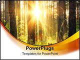 PowerPoint Template - beautiful sunset in the woods, evening in the forest