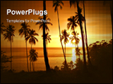 PowerPoint Template - Tropical sunset with trees sillhouette