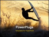 PowerPoint Template - surfing the waves at sunset