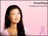 PowerPoint Template - Woman smiles in the face of breast cancer.