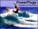 PowerPoint Template - surfer riding a wave