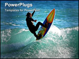 PowerPoint Template - ood excellent experienced surfer carving or catching a big wave in mojacar southern spain on holida
