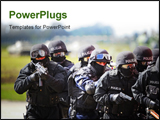 PowerPoint Template - anti terrorist swat commando approaching the hijacker