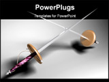 PowerPoint Template - swords duel. games battle conflict fighter. 3d