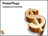 PowerPoint Template - 3d golden symbol of dollar