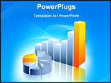 PowerPoint Template - A modern bar and pie chart with digital wave effect