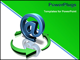 PowerPoint Template - the sign at with a green arrow turning it