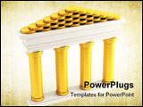 PowerPoint Template - isolated 3d rendering of the symbolic bank