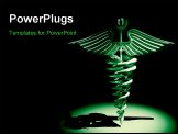 PowerPoint Template - Symbol of medicine. 3d Very beautiful three-dimensional illustration on black background