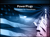 PowerPoint Template - American flag and the statue of liberty