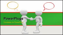 PowerPoint Template - Two people shaking hands and talking -3d render illustration