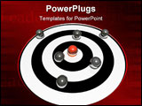 PowerPoint Template - 3d target and seven spheres (3D image)