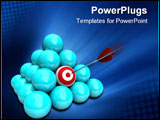 PowerPoint Template - An arrow hits the target in a pyramid of balls - symolizing targeted marketing