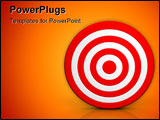 PowerPoint Template - Red target with reflection. 3d rendered illustration.
