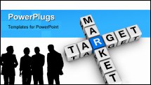 PowerPoint Template - target market (blue white crossword puzzle series)