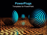PowerPoint Template - Abstract target Concept on checkered floor with spheres