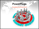 PowerPoint Template - Several customers stand on a red target surrounded by words Target Customers.