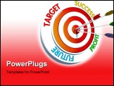 PowerPoint Template - Target success profit future hitting dart. Business concept