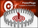 PowerPoint Template - team of 3d people in a circle with a leader