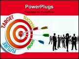 PowerPoint Template - Target success profit future hitting dart. Business concept