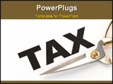 PowerPoint Template - text and scissors concept of tax cut