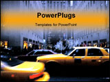 PowerPoint Template - The blur of New York City taxi cabs