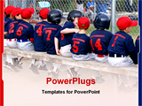 PowerPoint Template - junior baseball team sitting together