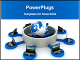 PowerPoint Template - protected global network the Internet. 3D image