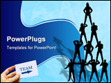 PowerPoint Template - Editable vector silhouette of a business team pyramid with each figure as a separate object