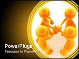 PowerPoint Template - Render of 4 characters holding hands together.